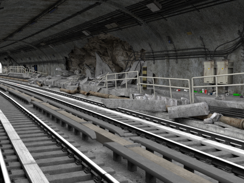 Subway tunnel 3D Model
