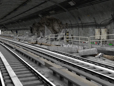 Subway tunnel 3D Model