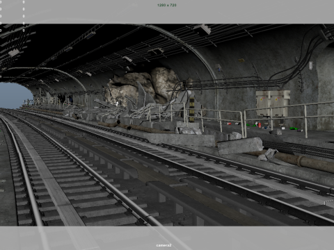 Subway tunnel 3D Model