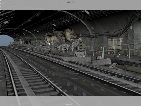 Subway tunnel 3D Model