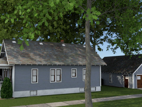Classic Style American House 3D Model