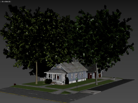 Classic Style American House 3D Model