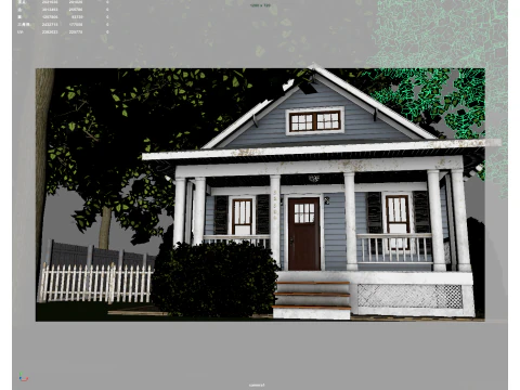 Classic Style American House 3D Model
