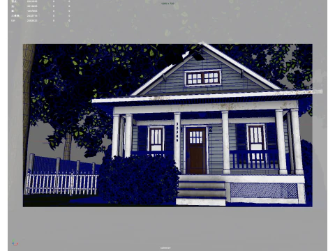Classic Style American House 3D Model