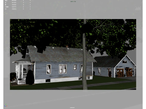 Classic Style American House 3D Model