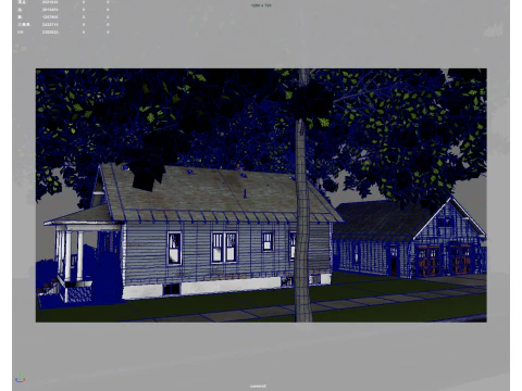 Classic Style American House 3D Model