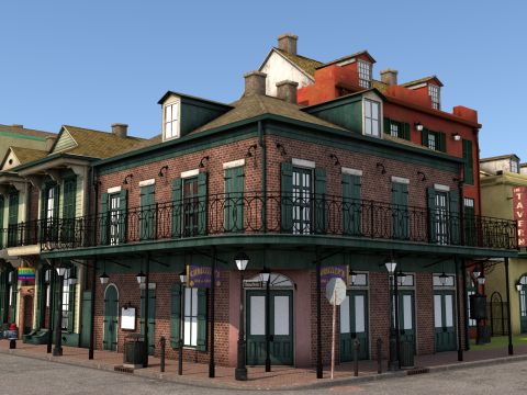 French cities 3D-Modell