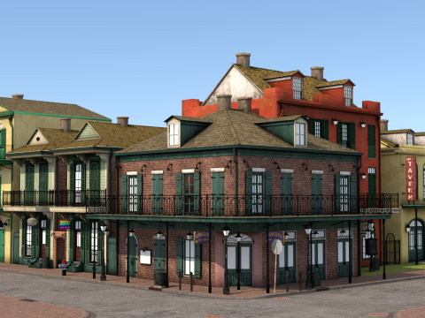 French cities 3D-Modell