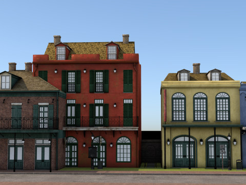 French cities 3D-Modell