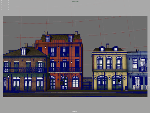 French cities 3D-Modell