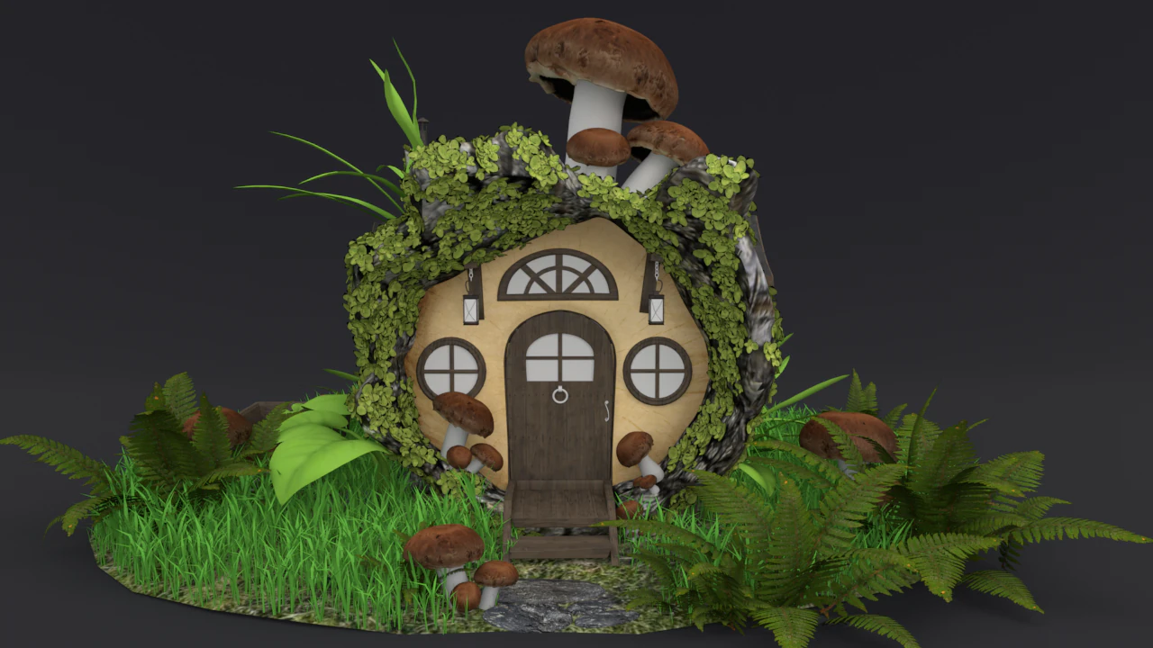 Jungle Cabin 3D Model .c4d .max .obj .3ds .fbx .stl .blend 