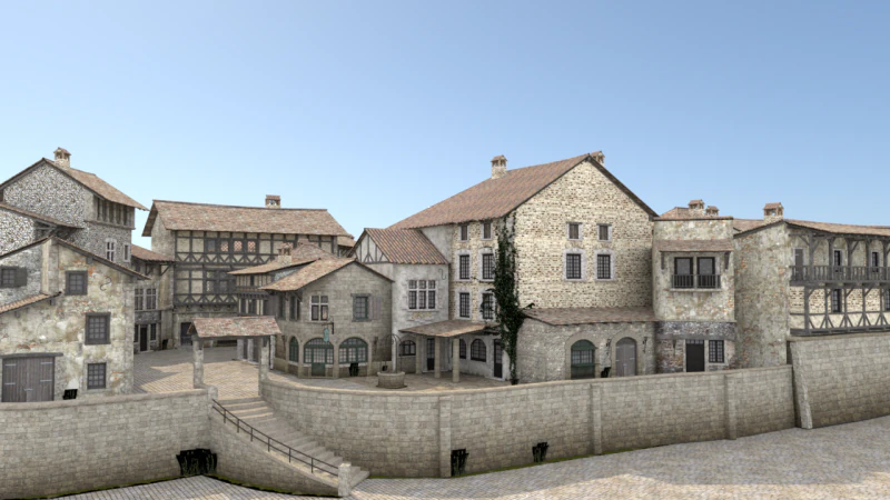 Ortaçağ köyleri 3D Model .c4d .max .obj .3ds .fbx .stl .blend