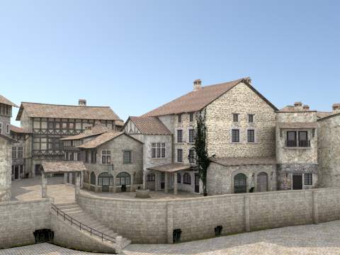 Medieval villages 3D Model