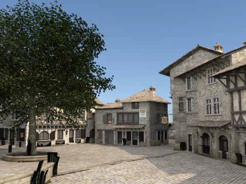 Orta&ccedil;ağ k&ouml;yleri 3D Model