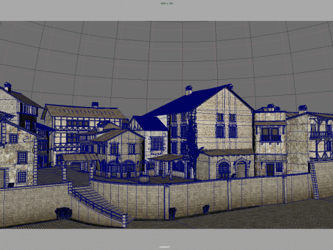 Medieval villages Model 3D