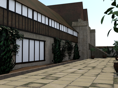 Medieval courtyard Modello 3D