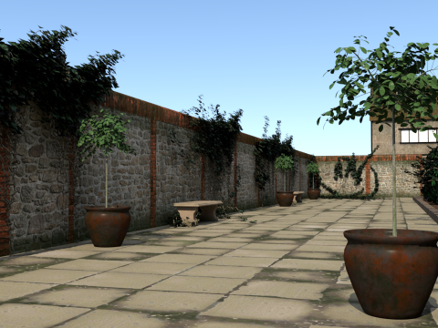Medieval courtyard Modello 3D