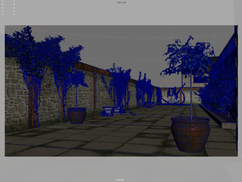 Medieval courtyard Modello 3D