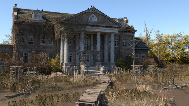Rundown estate 3D Модель .c4d .max .obj .3ds .fbx .stl .blend 