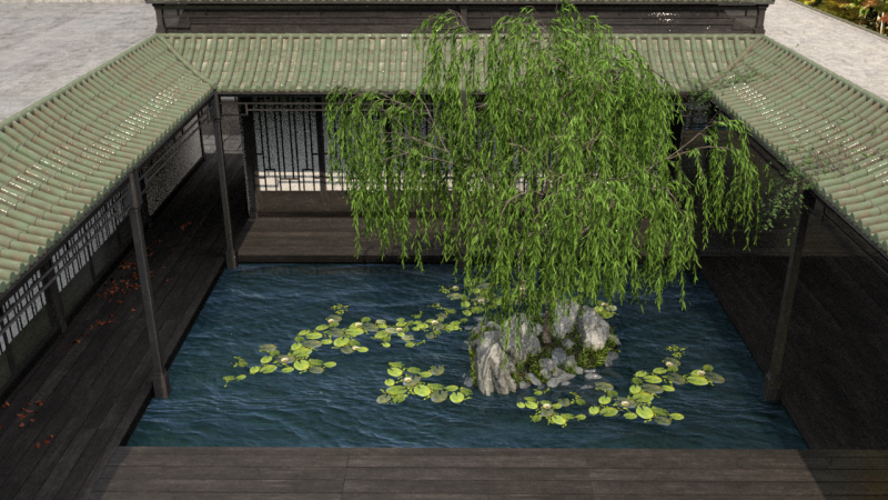 Courtyard 3D Model .c4d .max .obj .3ds .fbx .stl .blend 