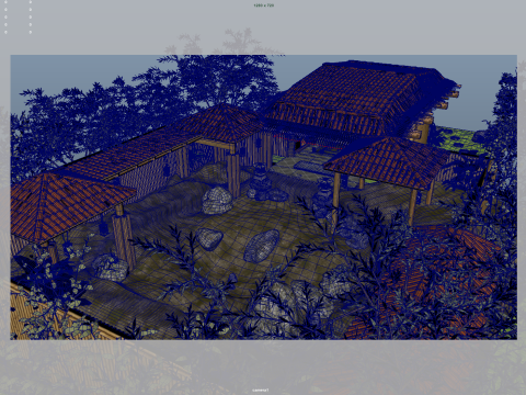 Japanese hot spring 3D Модель