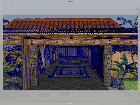 Japanese hot spring 3D Модель
