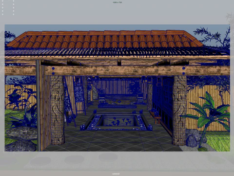 Japanese hot spring 3D Model