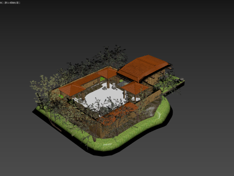 Japanese hot spring 3D Модель