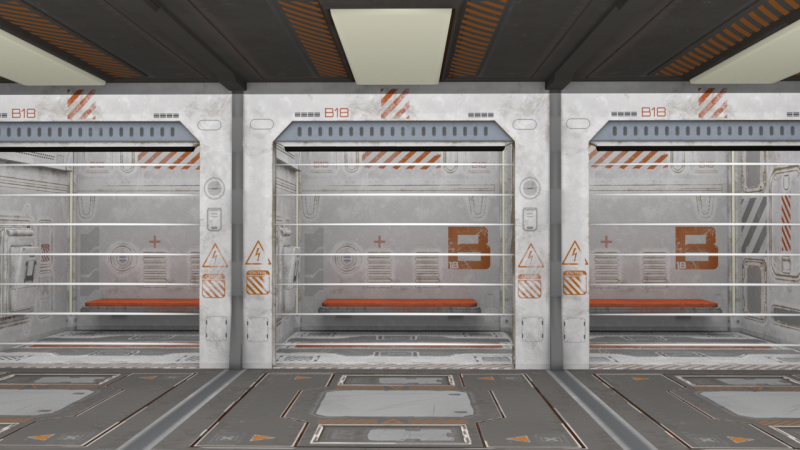 Sci-fi prison 3D मॉडल .c4d .max .obj .3ds .fbx .stl .blend 