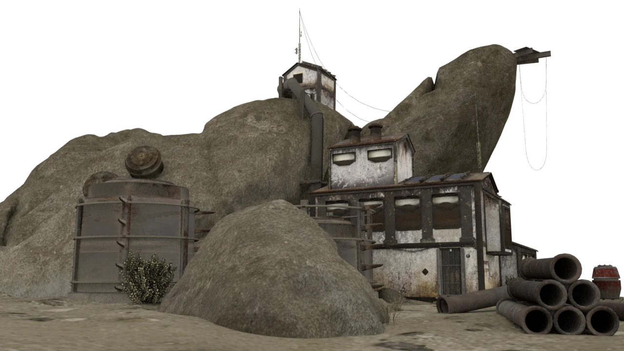 Abandoned houses 3D Model .c4d .max .obj .3ds .fbx .stl .blend 