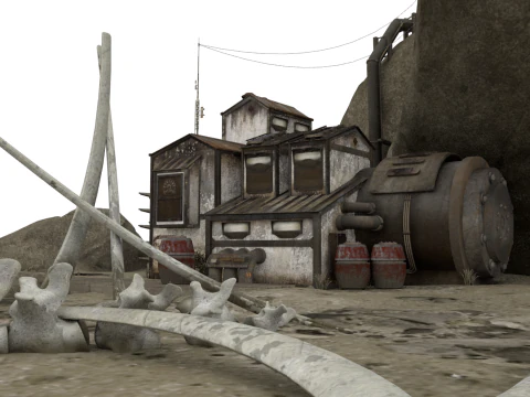 Abandoned houses 3D Model