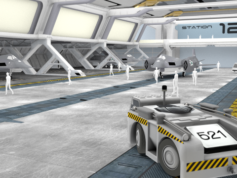 Sci Fi hangar 3D Модель