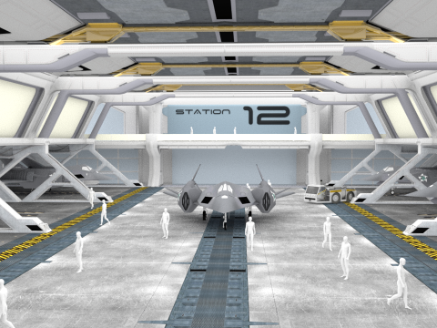 Sci Fi hangar Model 3D