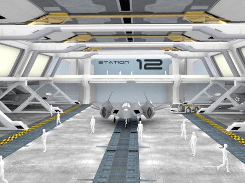 Sci Fi hangar 3D Model