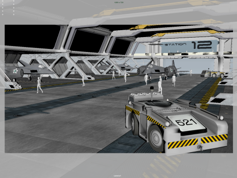 Sci Fi hangar Model 3D