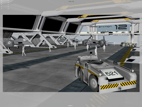 Sci Fi hangar 3D Model