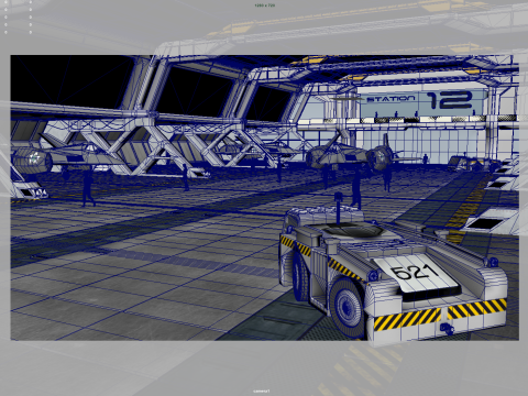 Sci Fi hangar Model 3D