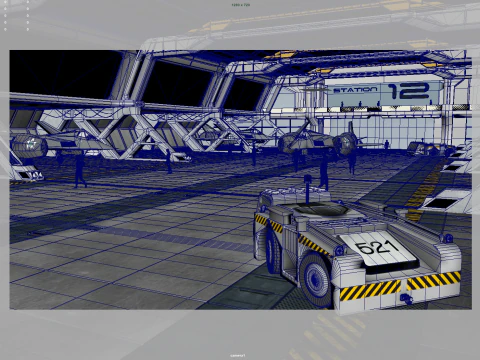 Sci Fi hangar 3D Model
