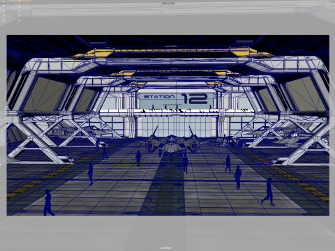 Sci Fi hangar Model 3D