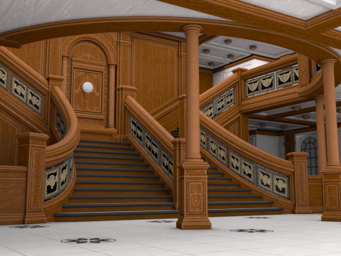 Luxury house with stairs 3D मॉडल