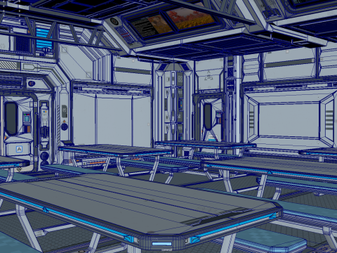 Sci Fi Restaurant Modello 3D