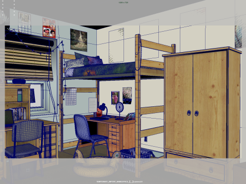 College dorm Modèle 3D