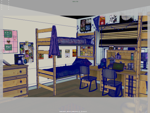 College dorm Modèle 3D
