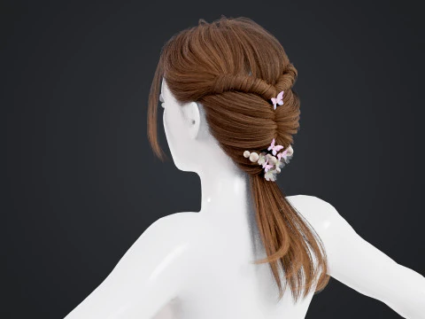 Female Hair 3D Model
