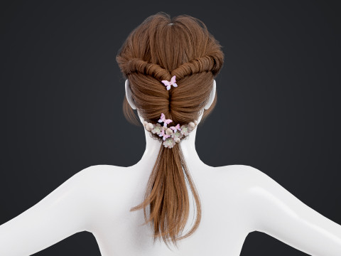 Female Hair 3D Model