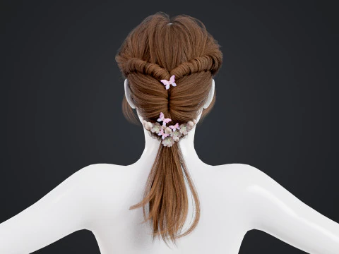 Female Hair 3D Model