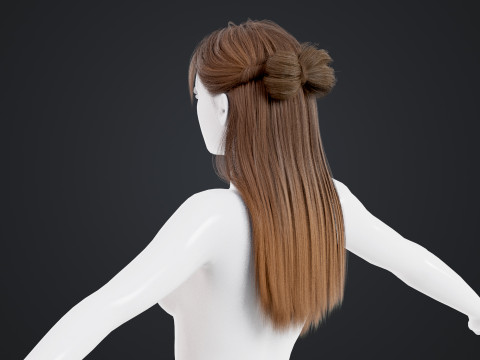 Female Hair 3D Model