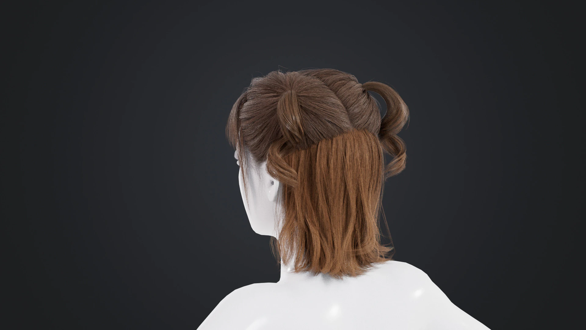 Female Hair 3D Model .c4d .max .obj .3ds .fbx .stl .blend 