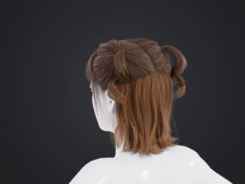 Rambut Wanita Model 3D