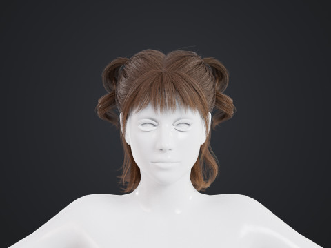 Female Hair Modelo 3D